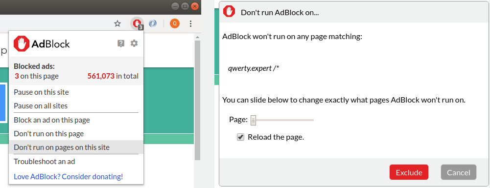 disable adblock